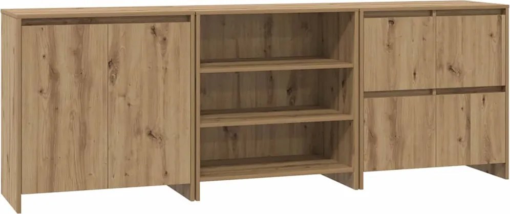 vidaXL Széf fiókkal 3 pcs Artisan tölgy 70 x 41 x 75 cm Faanyag