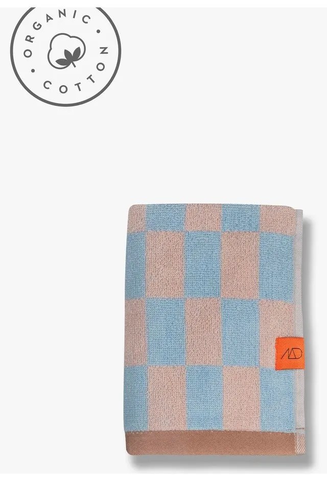 Kék-rózsaszín organikus pamut törölköző 50x90 cm Retro – Mette Ditmer Denmark