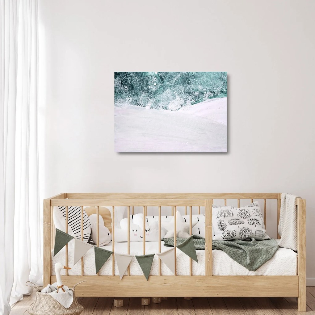 Üveg kép - Türkiz absztrakció (70x50 cm)