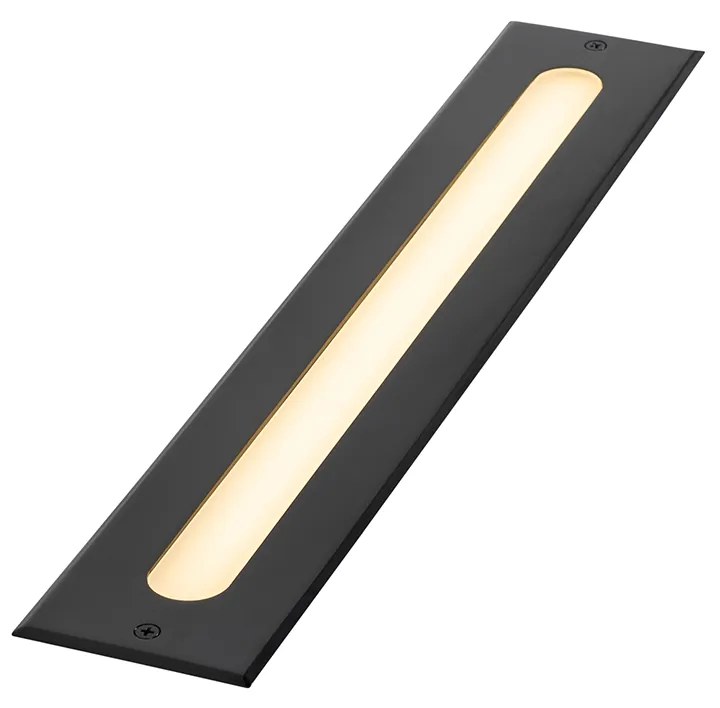 2 darabos modern fekete talajba süllyeszthető spotlámpa készlet 50 cm LED-del IP65 - Eline