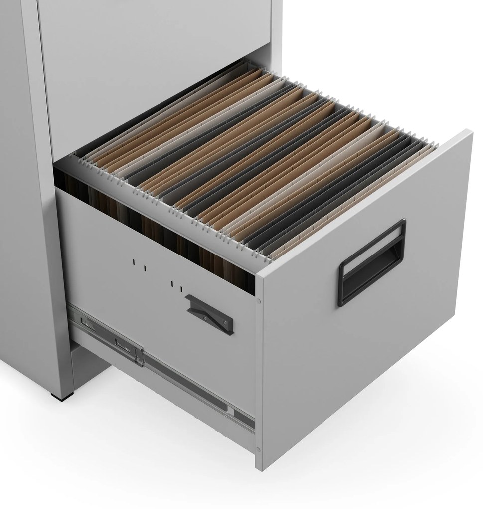 Fém irattartó szekrény, 5 fiókos SARA V5, 460 x 1625.5 x 620 mm, szürke