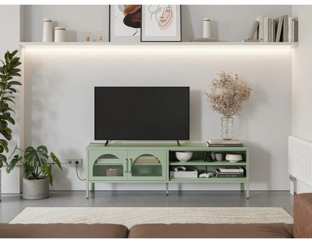 Mentazöld TV-állvány 160x50 cm Diora – Marckeric