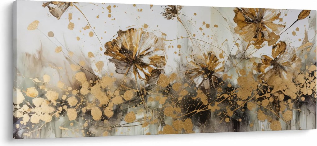 Kép - Absztrakt virágos festmény (120x50 cm)