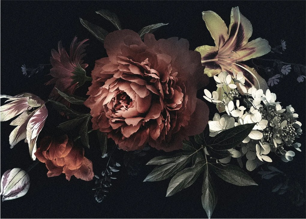 Kép - sötét virágok (70x50 cm)
