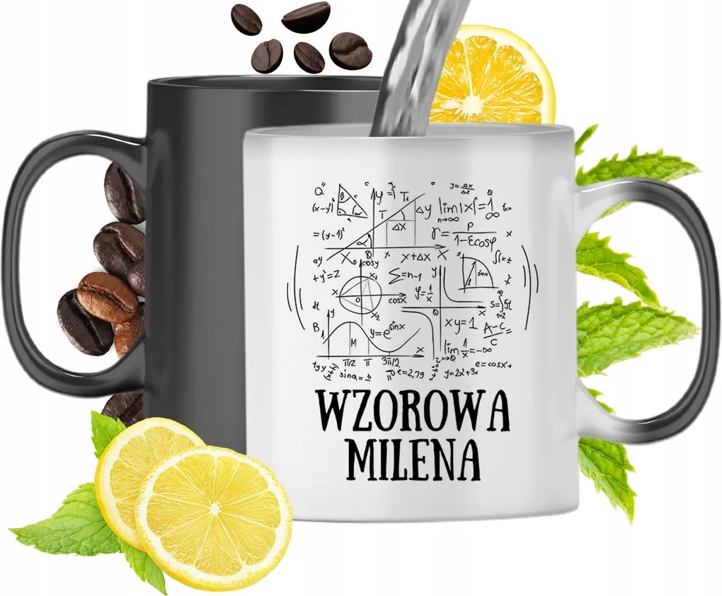 Mágikus bögre Milena fekete matt nyomott mintával 330ml