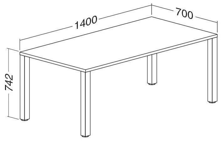 ProOffice B asztal 140 x 70 cm, fehér