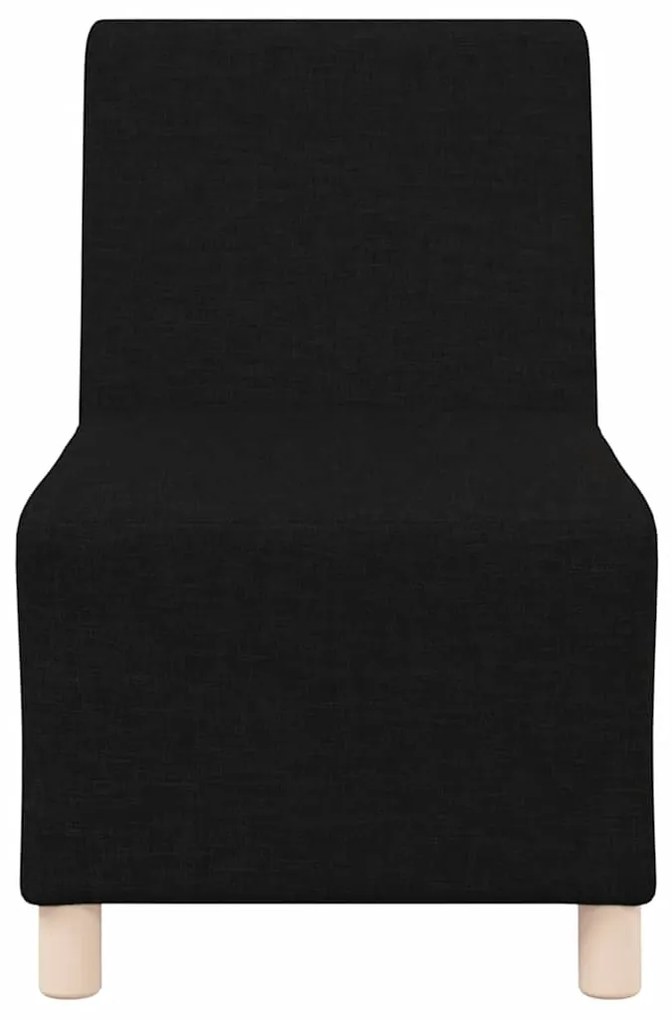 moduláris kanapéegység karfa nélkül, fekete, szövetből készült, 55 cm