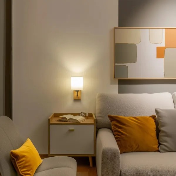 Brilagi - Fali lámpa NUBILA WOOD 1xE27/25W/230V tölgy/fehér