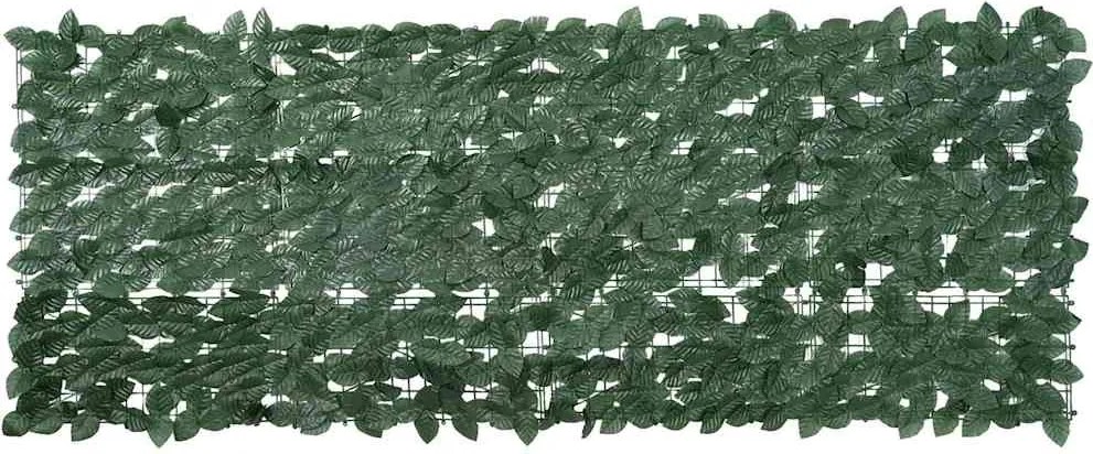 vidaXL sötétzöld leveles erkélyparaván 200 x 75 cm