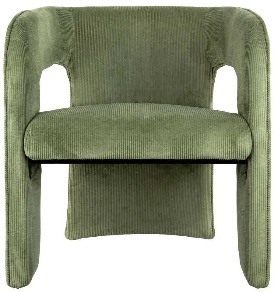 Zöld kordbársony fotel Vigor – Leitmotiv