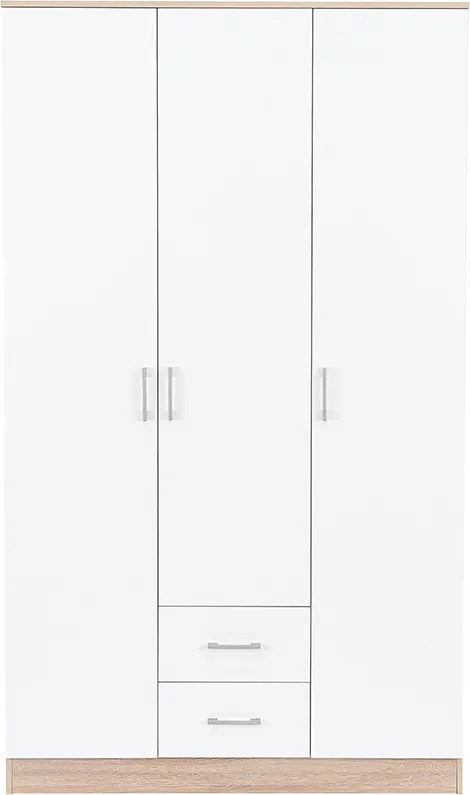 Miami gardróbszekrény 120x205 cm fehér-sonoma tölgy