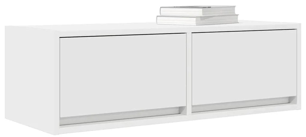 2 db fehér szerelt fa TV-szekrény 80x31x25,5 cm
