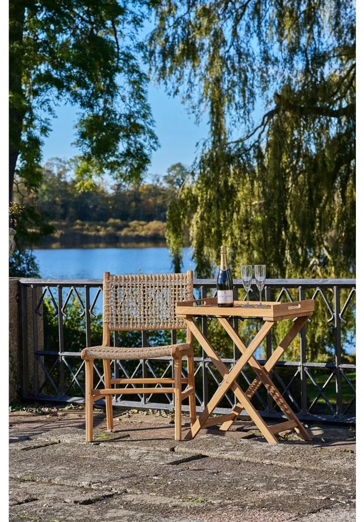 Derby étkezőszék, teakfa/polyrattan, natúr