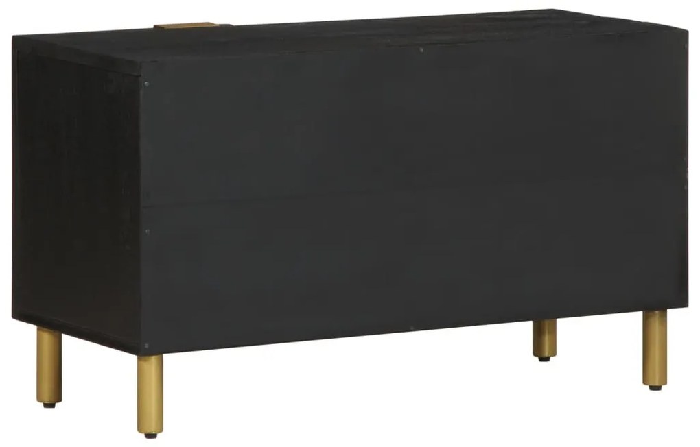 fekete szerelt fa TV-szekrény 80 x 33 x 46 cm