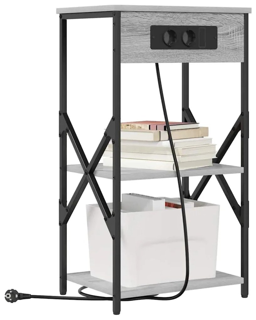 Éjjeli Szekrények 2 pcs Szürke sonoma 41 x 31 x 76 cm Faanyag