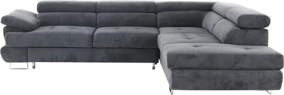 Ülőgarnitúra, szürke, szövet, jobbos, BUTON P