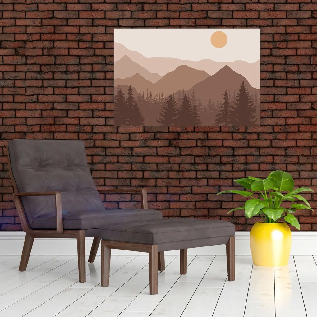 Kép - Barna hegyek N⁰1 (90x60 cm)