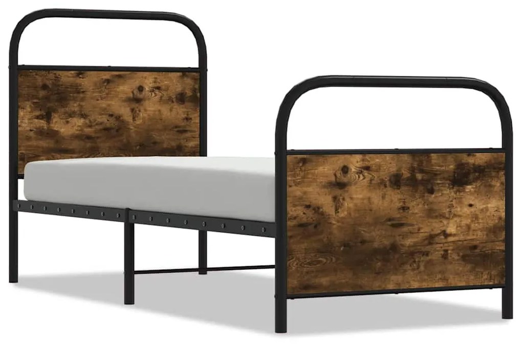 Ágykeret matrac nélkül 75x190 cm gépesített fa füstölt tölgyfa