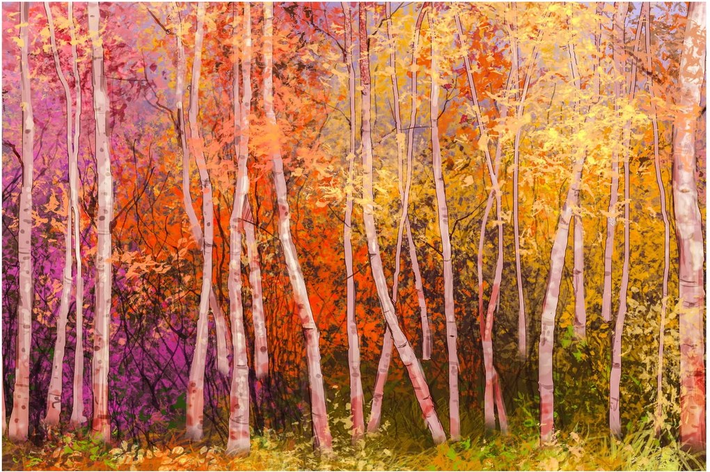 Egy kép egy színes erdőről (90x60 cm)