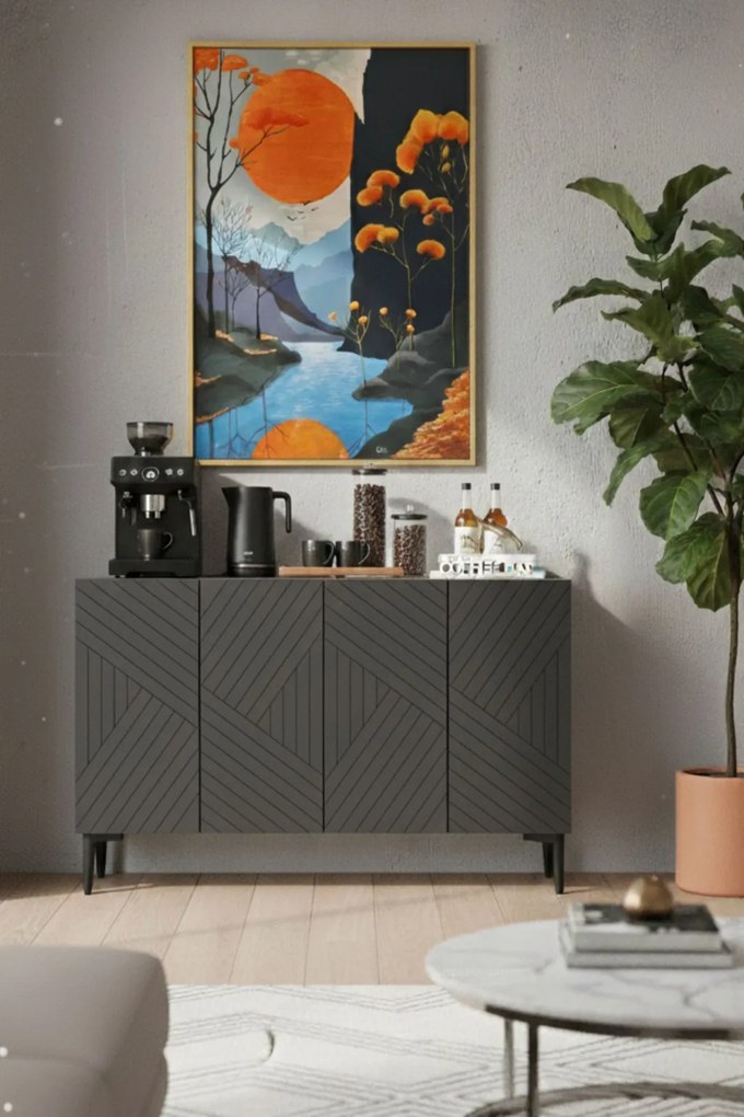 Ferro komód, antracit, 120 cm