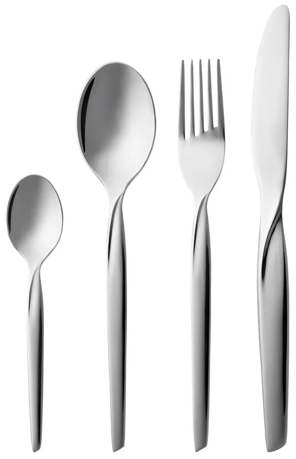 Ezüstszínű rozsdamentes acél evőeszköz készlet 16 db-os Twist – Gense