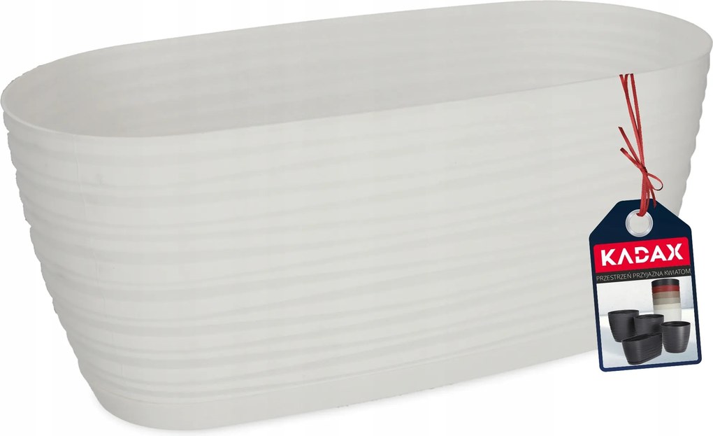 Virágtartó 27cm Ovális Növényvédő Műanyag Fehér