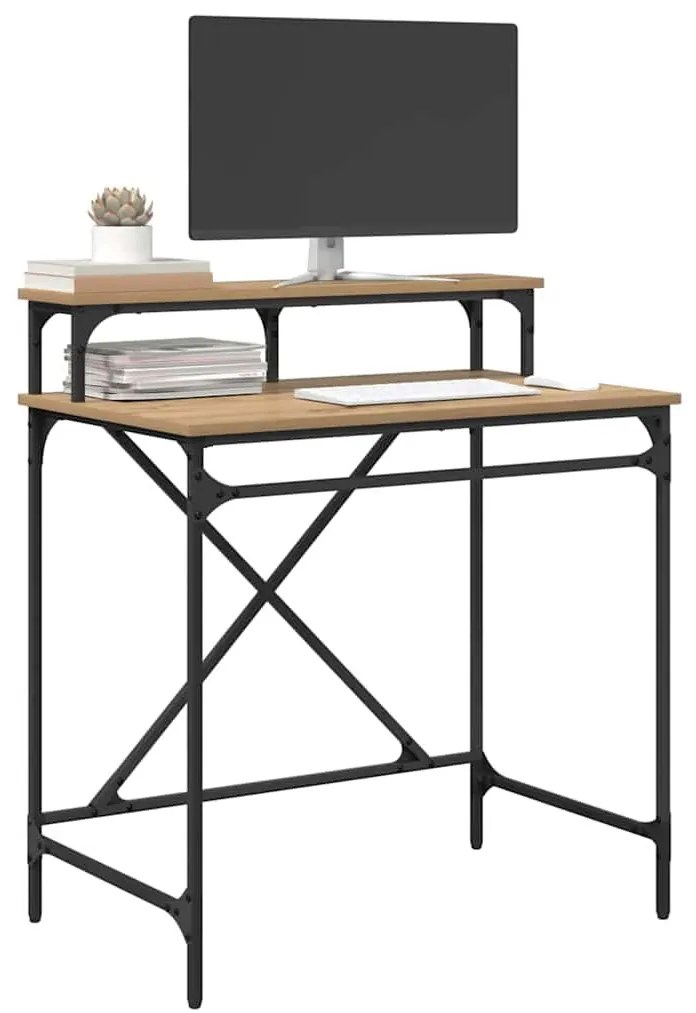 vidaXL Asztal Artisan tölgy 80 x 50 x 90 cm Faanyag