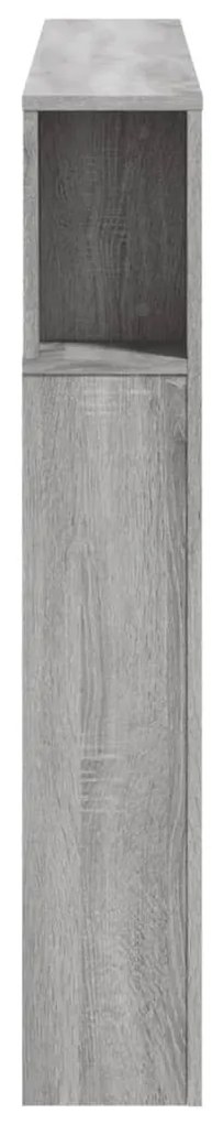 szürke sonoma szerelt fa LED-es fejtámla 140x18,5x103,5 cm