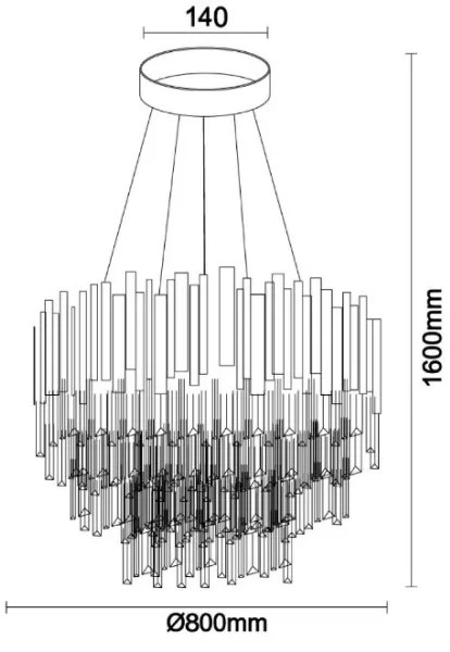 Brilagi - PLAZA kábeles csillár 11xE14/40W/230V
