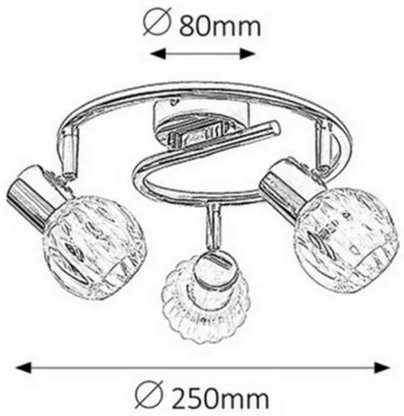 Rabalux 6093 - Spotlámpa LAUREN 3xE14/40W/230V