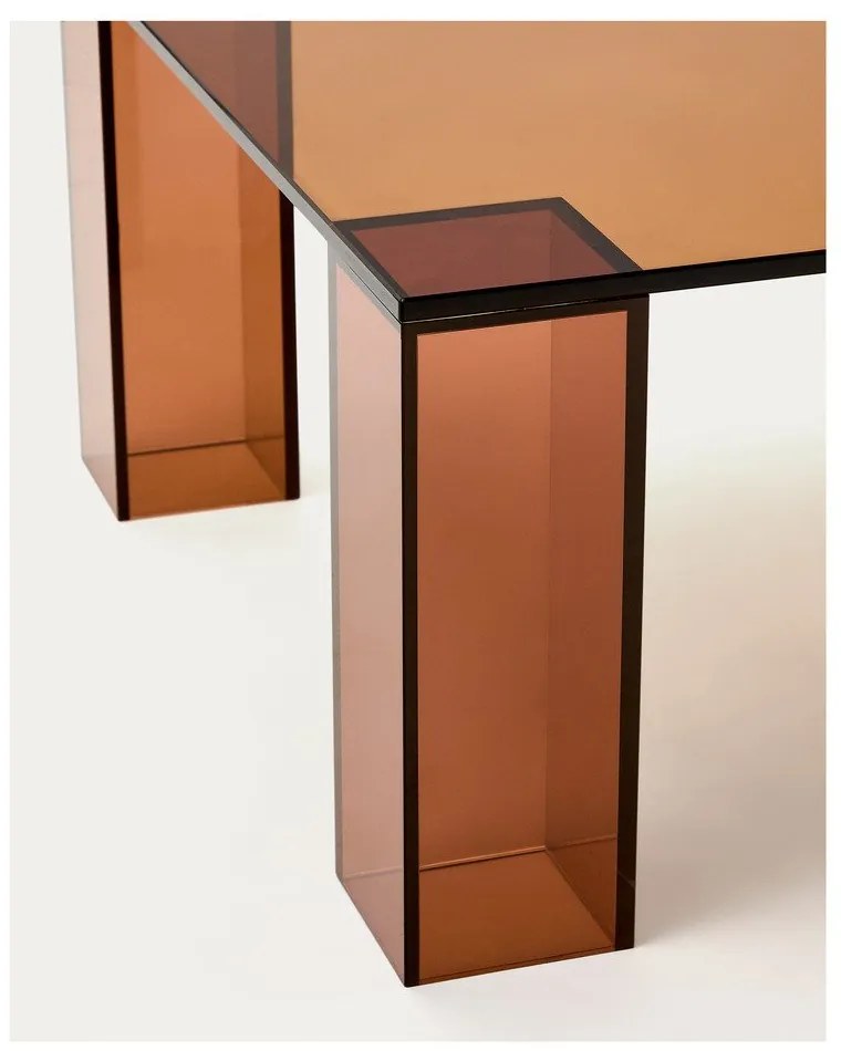 Barna üveg dohányzóasztal 60x140 cm Adularia – Kave Home