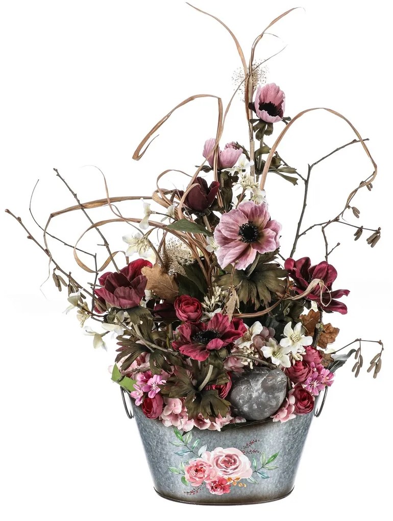 Mesterséges virág Anemone rózsaszín, 3 virág , 56x 17 cm
