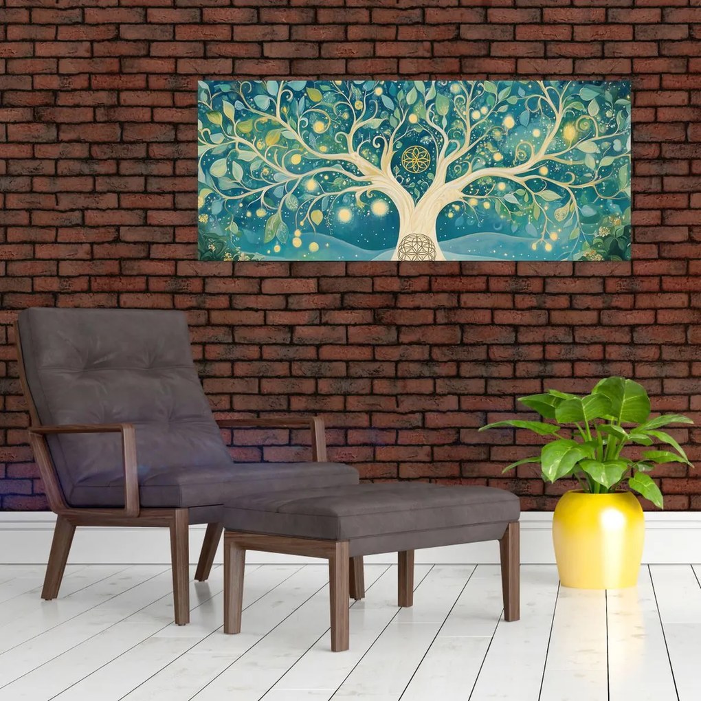 Kép – Mágikus fa spirálokkal (120x50 cm)