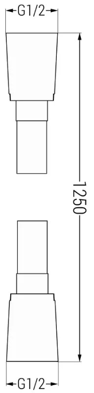 Mexen tartozékok, Zuhanycső 125 cm, sima felület, króm, 79425-00