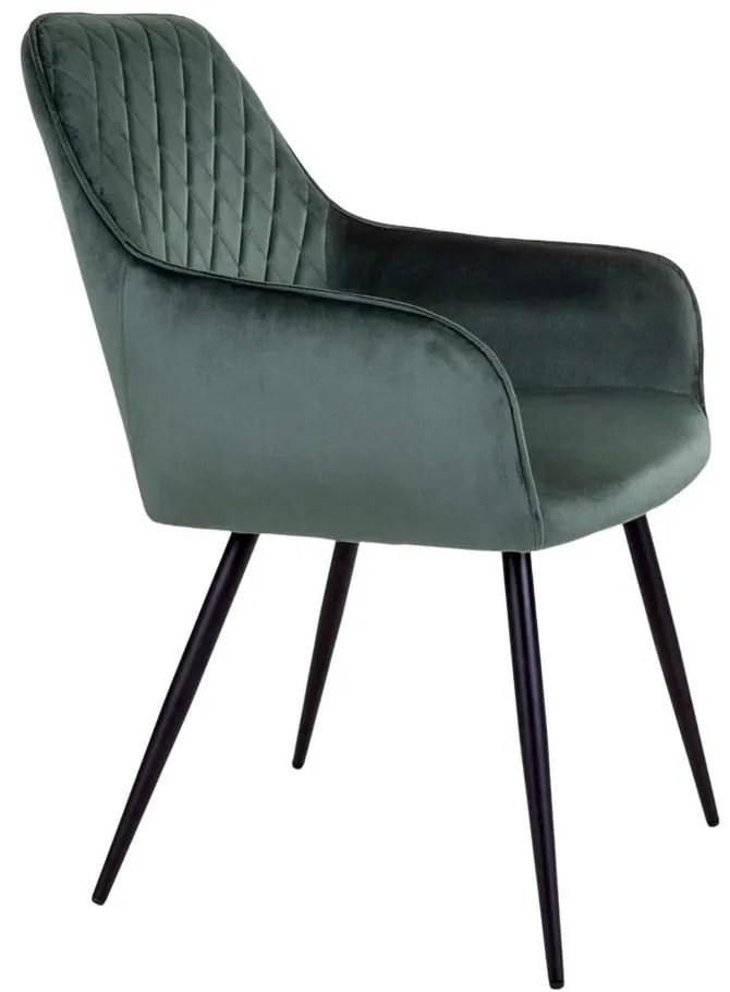 Sötétzöld kárpitozott étkezőfotel szett 2 db-os Harbo – House Nordic
