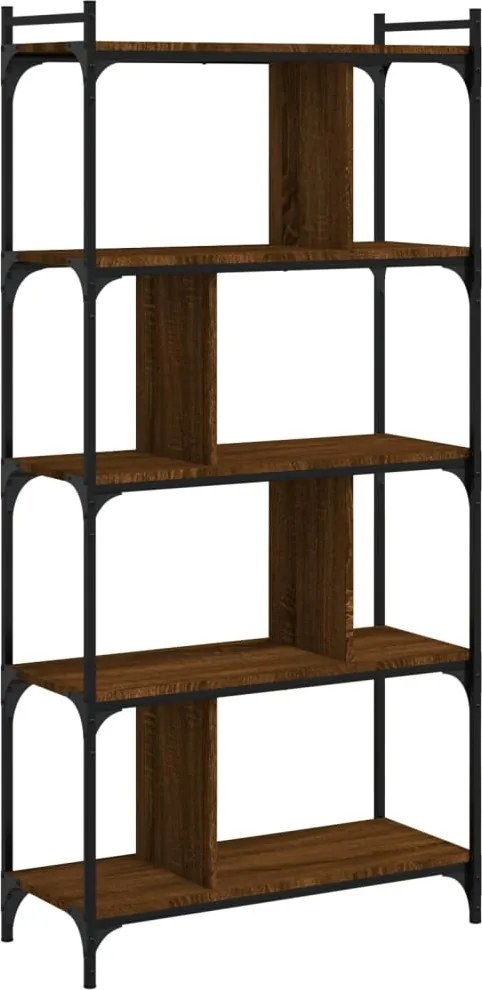 vidaXL 5 szintes barna tölgyszínű fa könyvespolc 76 x 32 x 158 cm
