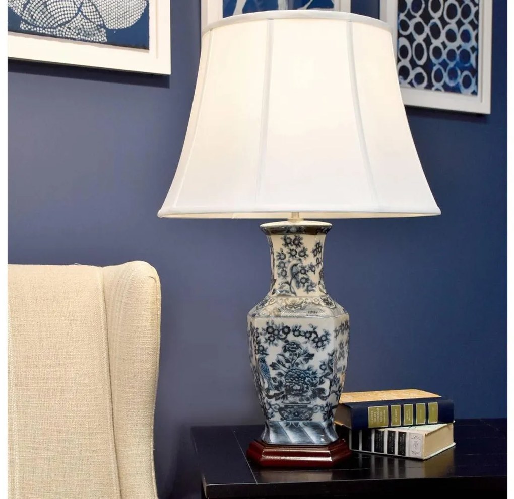 Elstead KÉK-HEX-TL - Asztali lámpa BLUE HEX 1xE27/60W/230V