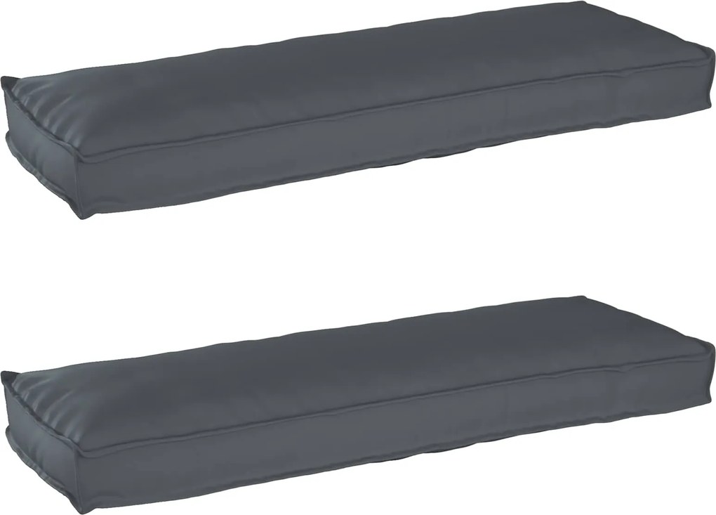 vidaXL Raklap párna készlet 2 pcs Antracit 120 x 40 x 8 cm
