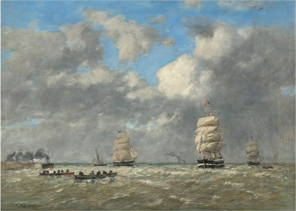 Üveg kép - Eugène Boudin, Le Havre, reprodukciók (70x50 cm)