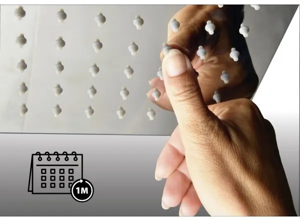 Sapho - Fejzuhany SLIM 25x25 cm csiszolt rozsdamentes