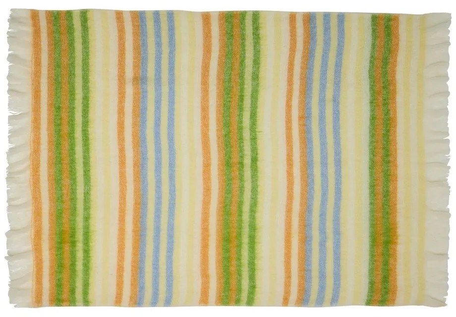 Sárga-zöld gyapjúkeverék takaró 140x200 cm Loom – Hübsch