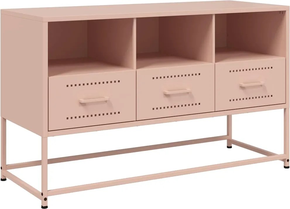 vidaXL rózsaszín acél TV-szekrény 100,5x39x60,5 cm