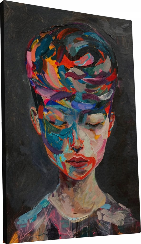 Vászonkép Modern Színes divatos Nő otthon nappali szoba 50x70