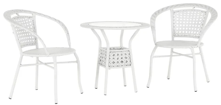 Kerti bútor szett LT3922 fehér rattan