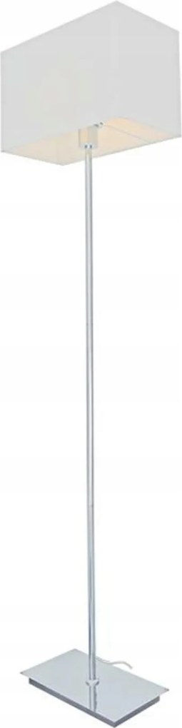 Aca Lighting állólámpa króm fém 1XE27 fehér kábellel négyzet alakú foglalat H123