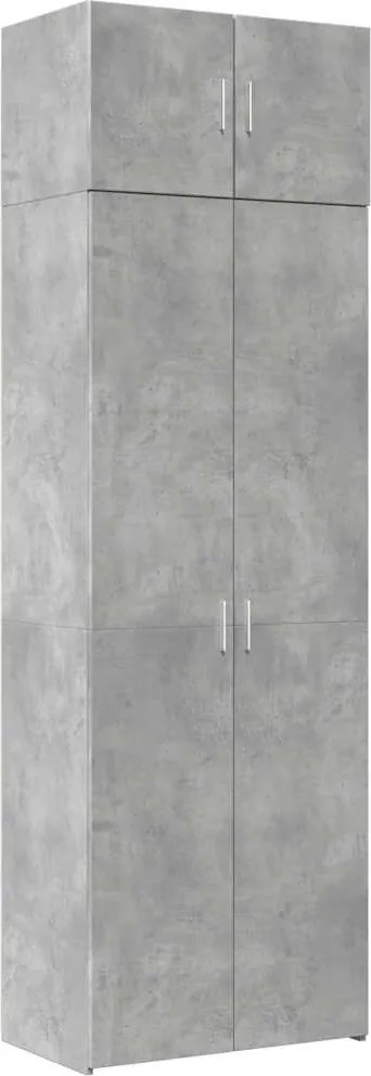vidaXL betonszürke szerelt fa tárolószekrény 70 x 42,5 x 225 cm