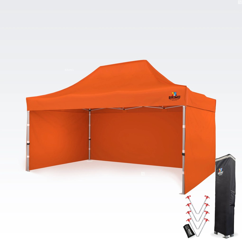 Professzionális reklám sátor 3x4,5m | Masszív ALU profil 1,8mm - plusz 3 oldalfal - Narancs