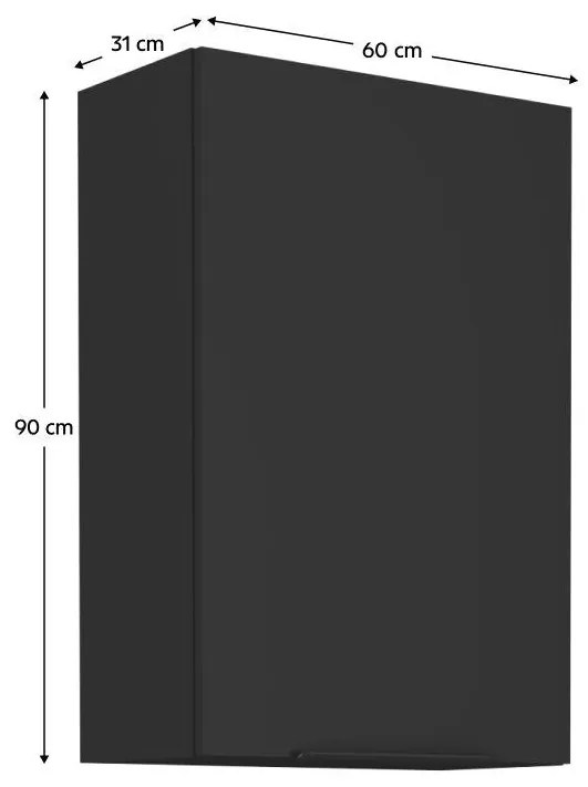 Felső konyhaszekrény Sobera 60 G 90 1F (fekete) . 1096999