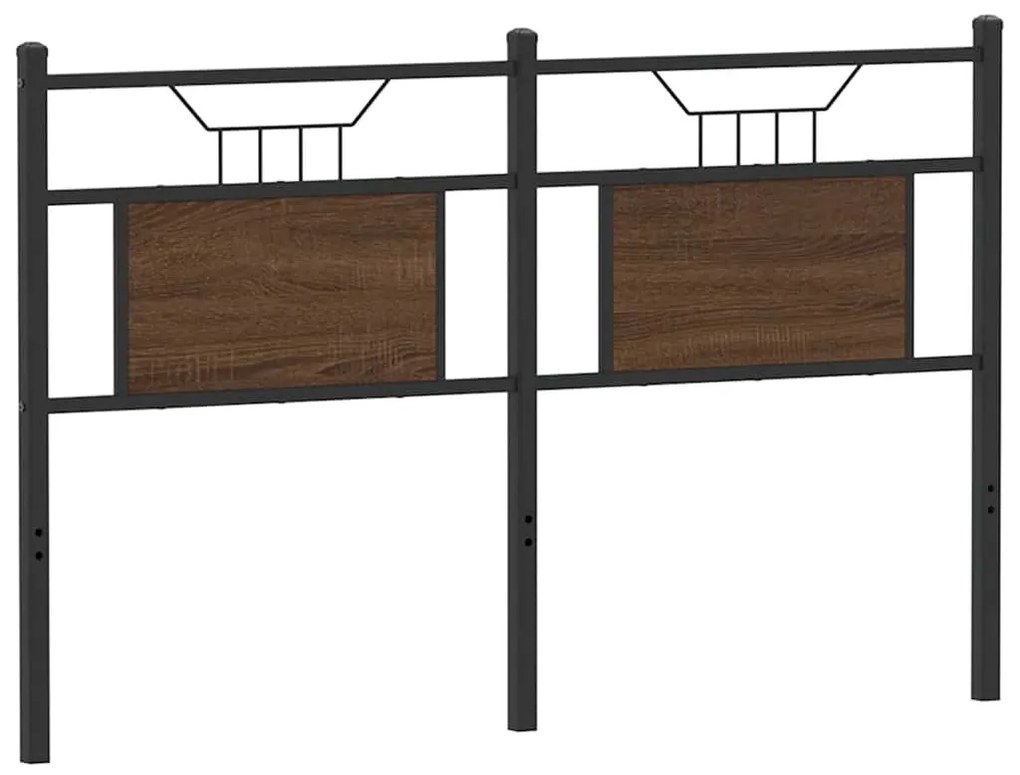 barna tölgy színű szerelt fa és acél fejtámla 140 cm