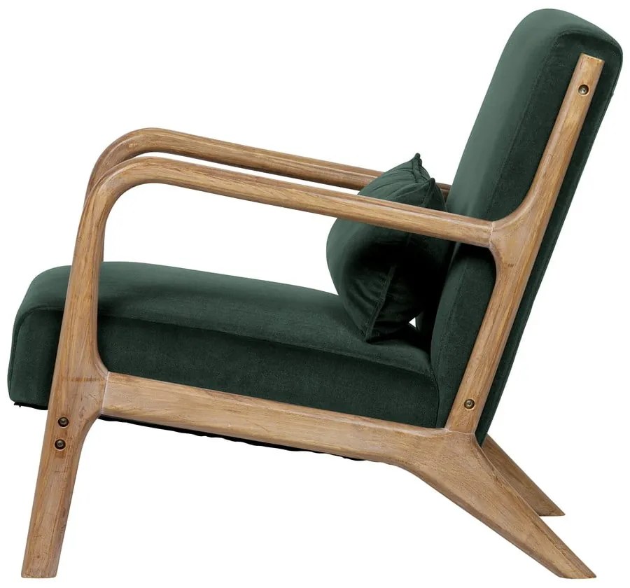 Mark sötétzöld bársonyfotel - WOOOD